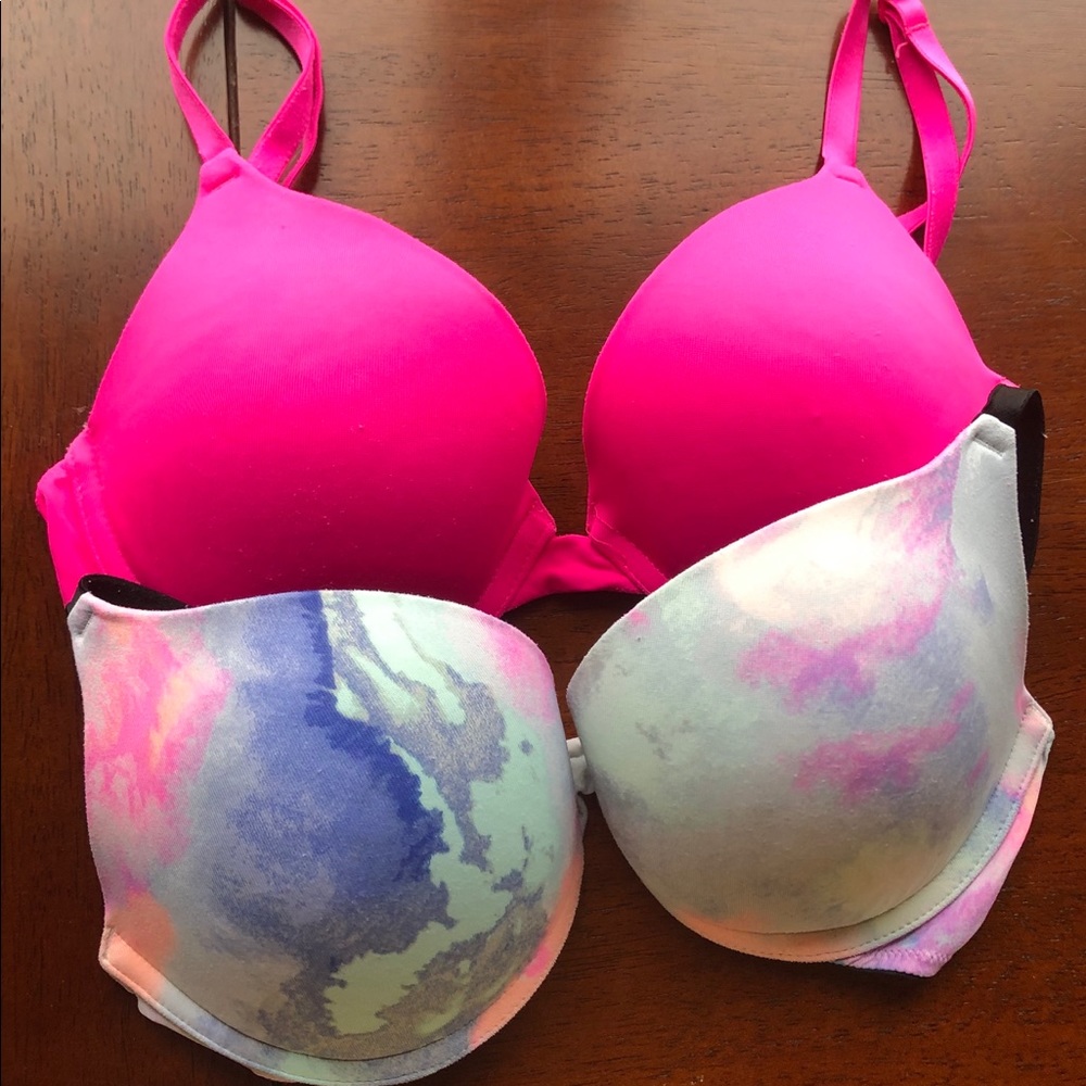 Two 32C PINK Victoria Secret Bras